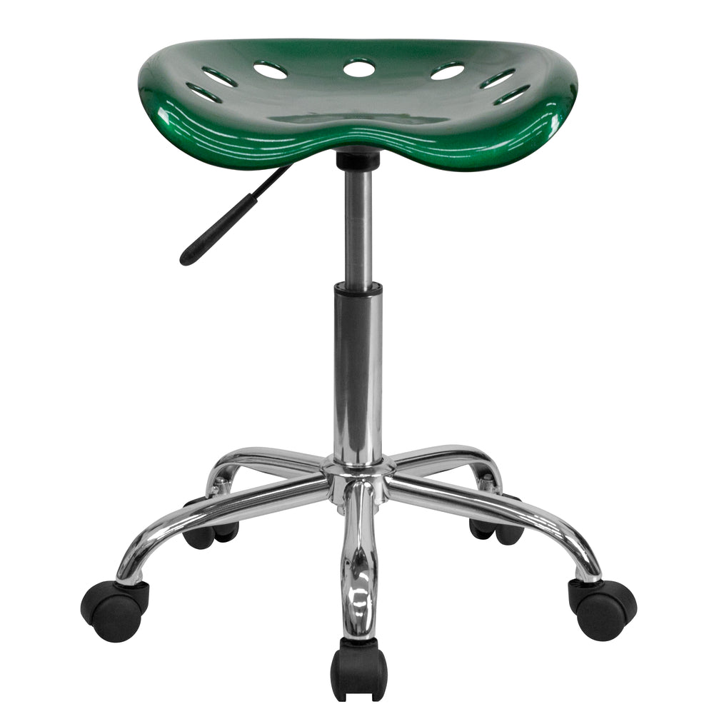 Image of Flash Furniture Vibrant Green Tractor Seat & Chrome Stool