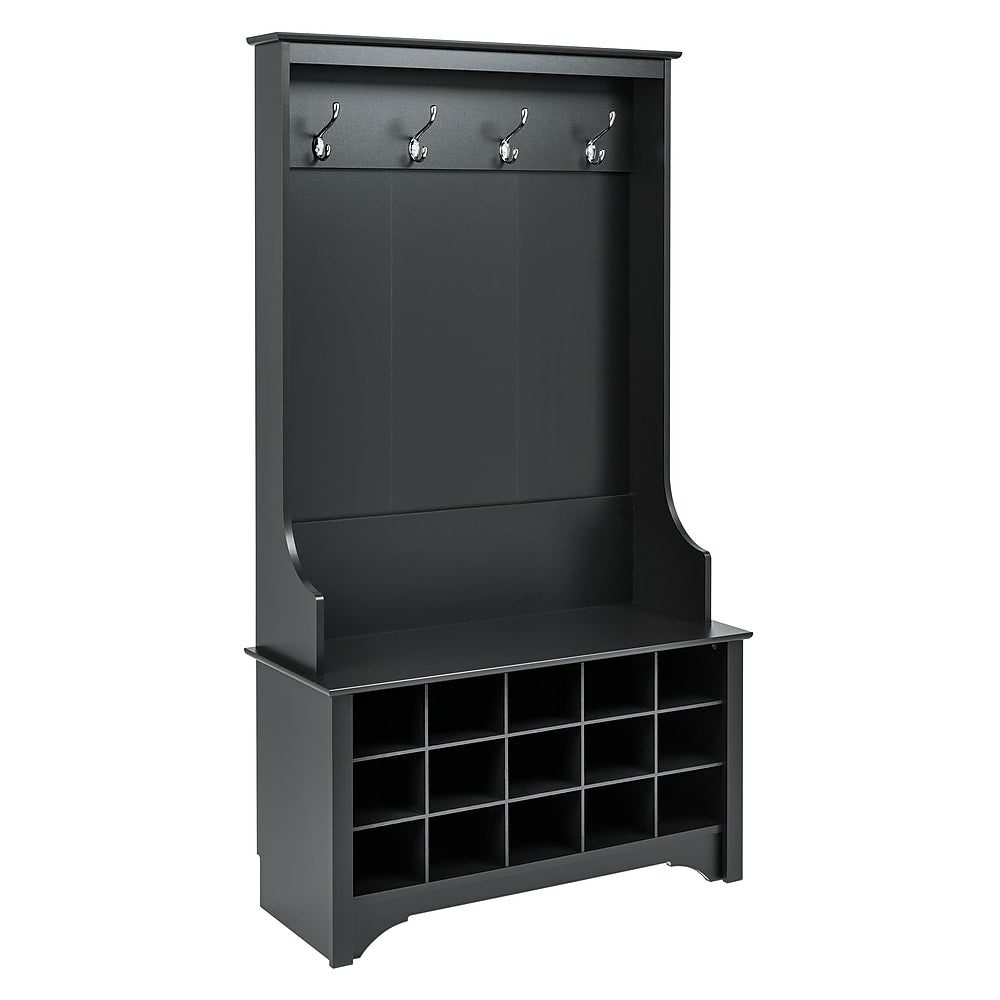 Image of Prepac Hall Tree with Shoe Storage - Black