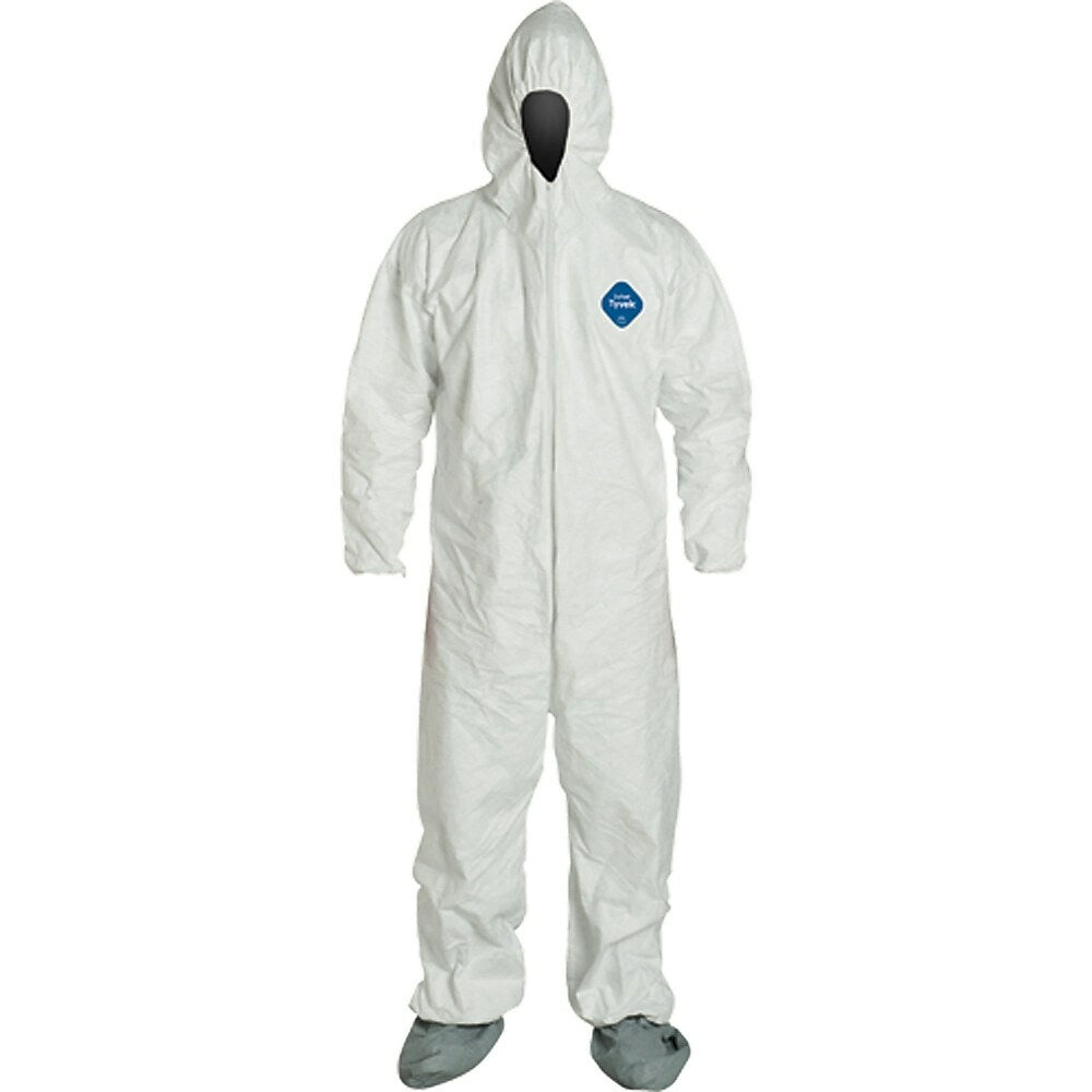 Image of Dupont Personal Protection, Tyvek 400 Coveralls, Large, White, Tyvek - 6 Pack