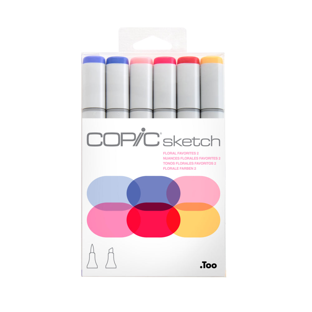 Image of Copic Sketch Dual Tipped Ink Markers - Floral Favorites 2 - Set of 6, Assorted