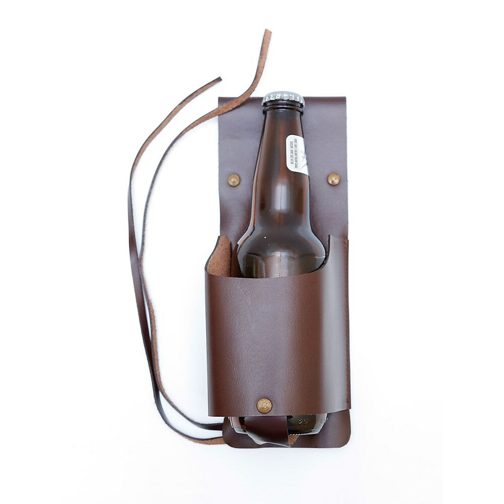 Image of Ashlin Genuine Leather Tanglewood Bottle Holster Belt, Dark Brown