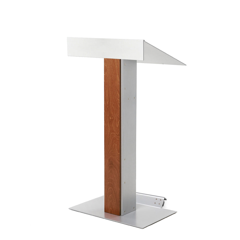 Image of Urbann Y55 Lectern With Wheels - Whisky Wood, Aluminum Grey