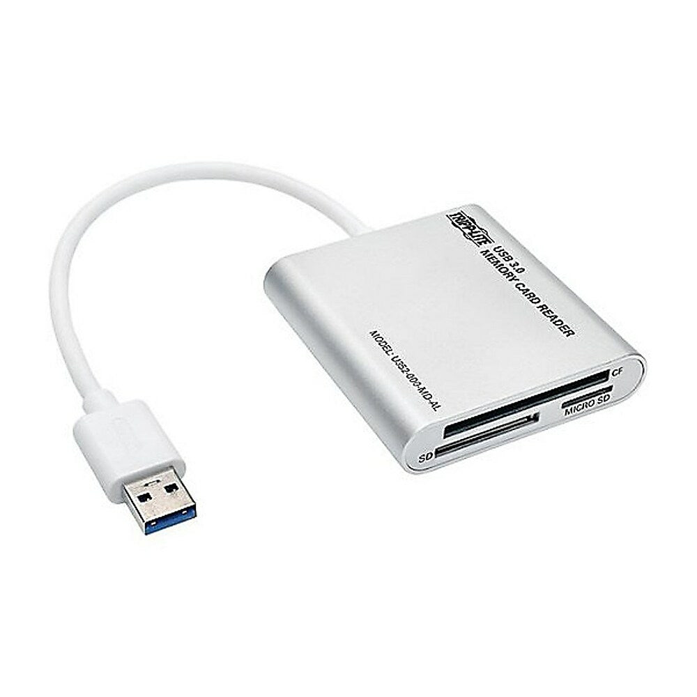 Image of Tripp Lite USB 3.0 SuperSpeed Multi-Drive Memory Card Reader/Writer, Aluminum