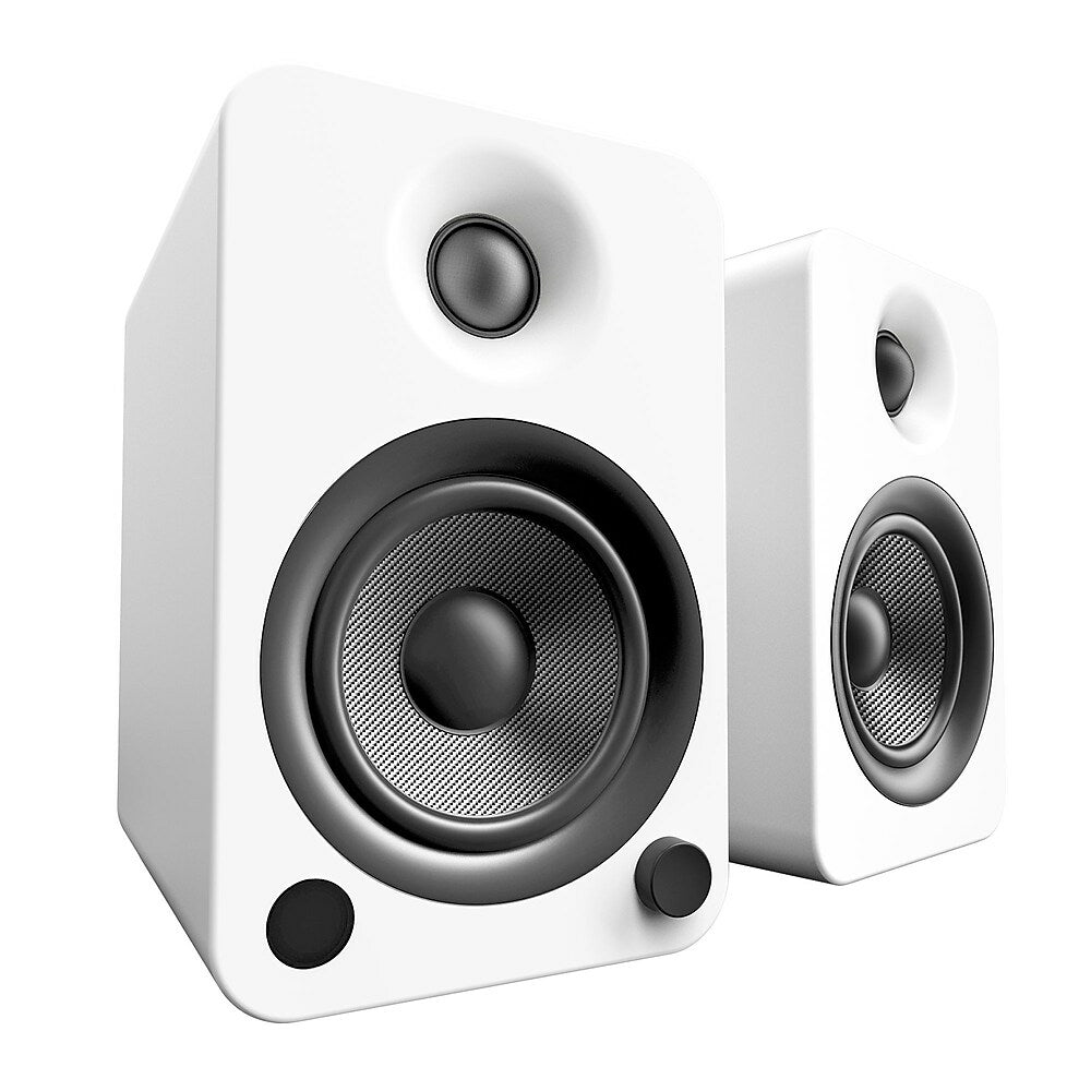 Image of Kanto YU4 Powered Bookshelf Speakers with Bluetooth and Phono Preamp, Matte White - 2 Pack