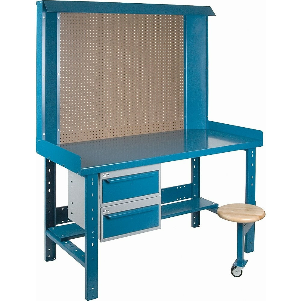Image of Kleton Maxi-Bench Workstation, 30" x 30" x 76", Steel/Wood, Blue
