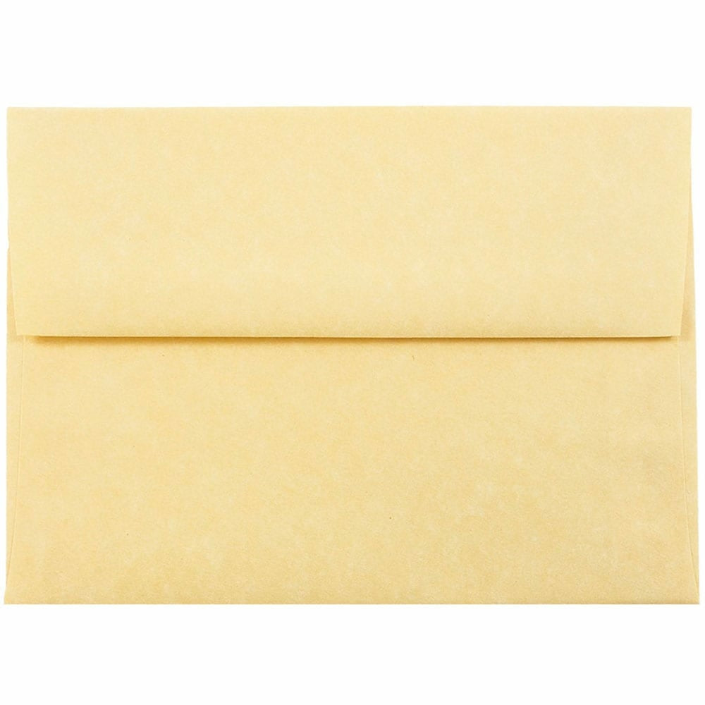 Image of JAM Paper A6 Invitation Envelopes, 4.75 x 6.5, Parchment Antique Gold Yellow Recycled, 1000 Pack (56721B)