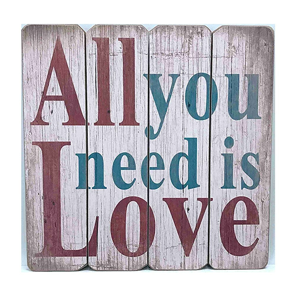 Image of Sign-A-Tology You Need Love Vintage Wooden Sign - 16" x 16"