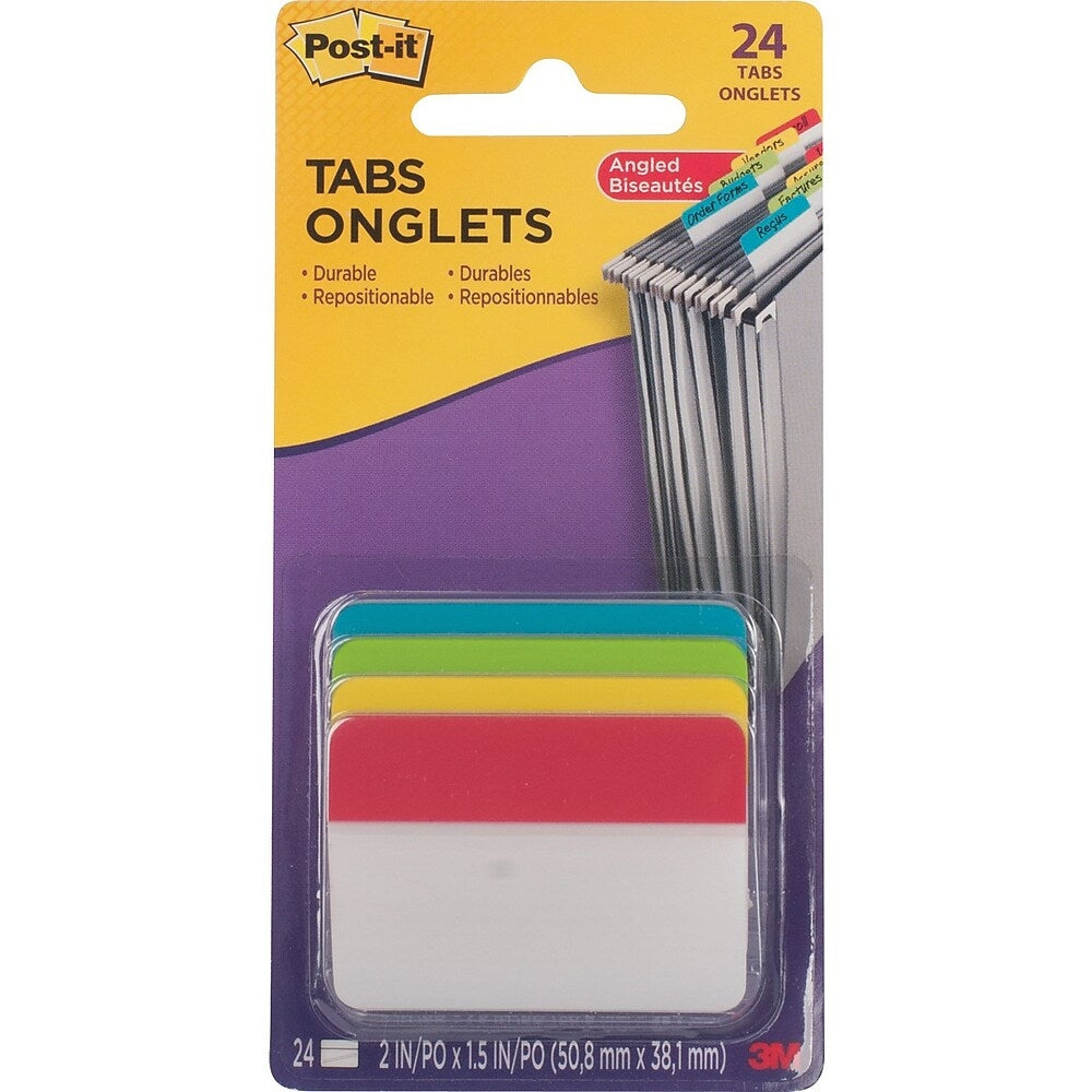 Image of Post-it Filing Tabs, 2, Multicolour, 24 Pack