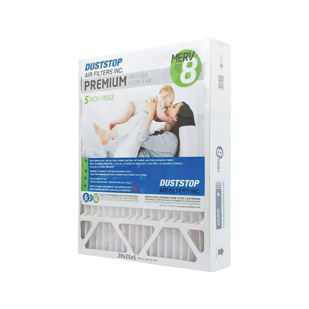Image of Duststop, MERV 8 Air Filter, 20" x 25" x 5", 4 Pack, White
