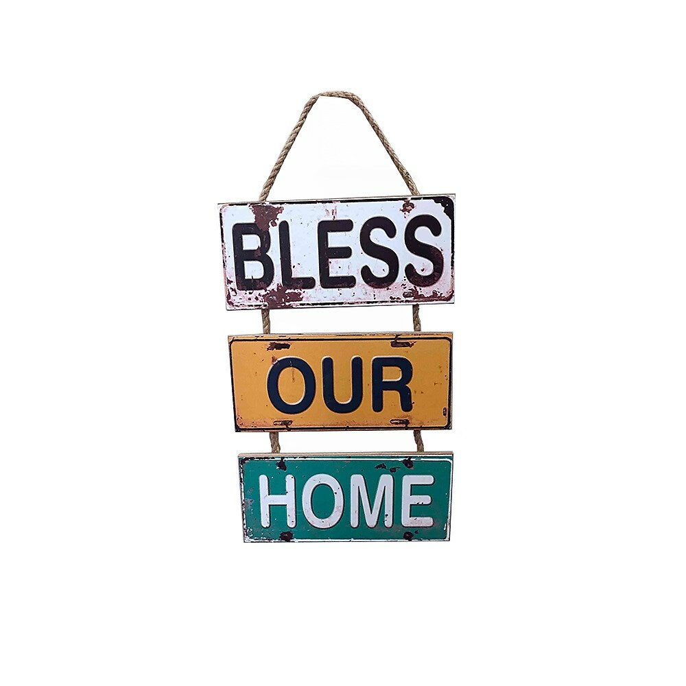 Image of Sign-A-Tology Bless Our Home Vintage Wooden Sign - 16" x 12"