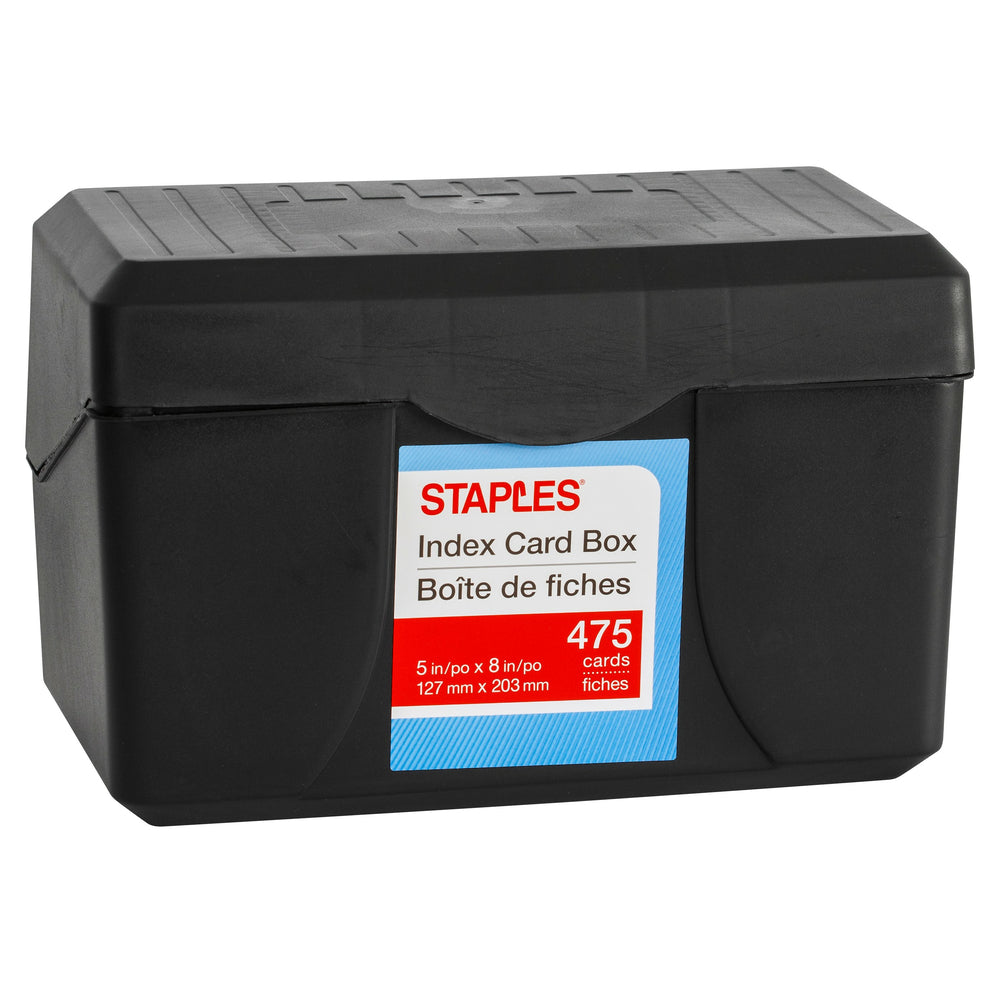 Image of Staples Index Card Box - 5" x 8" - Black