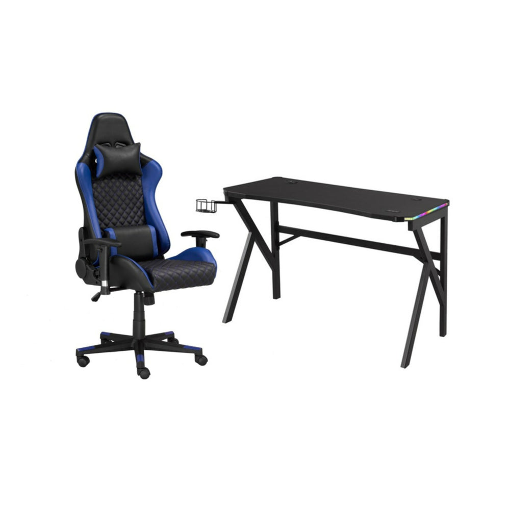 Image of Brassex Anna Gaming Chair & Desk Set - Black/Red