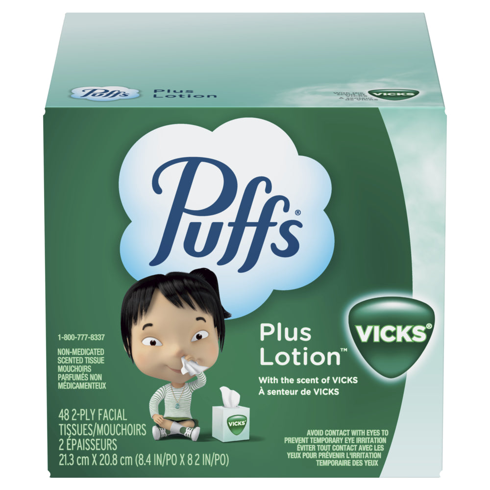 Image of Puffs Plus Lotion with the Scent of Vick's Facial Tissues, 48 tissues