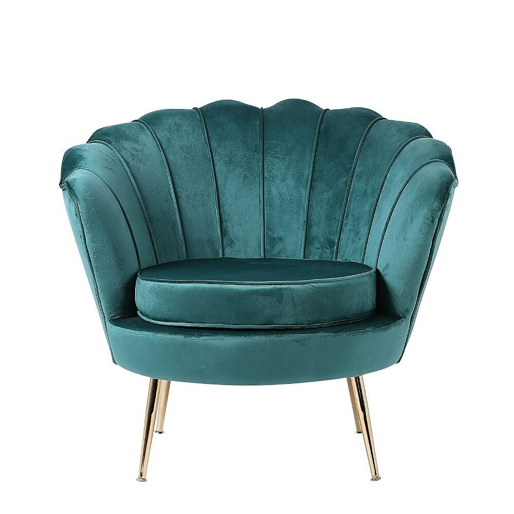 Image of Plata Import Velvet Lounge Chair, Green
