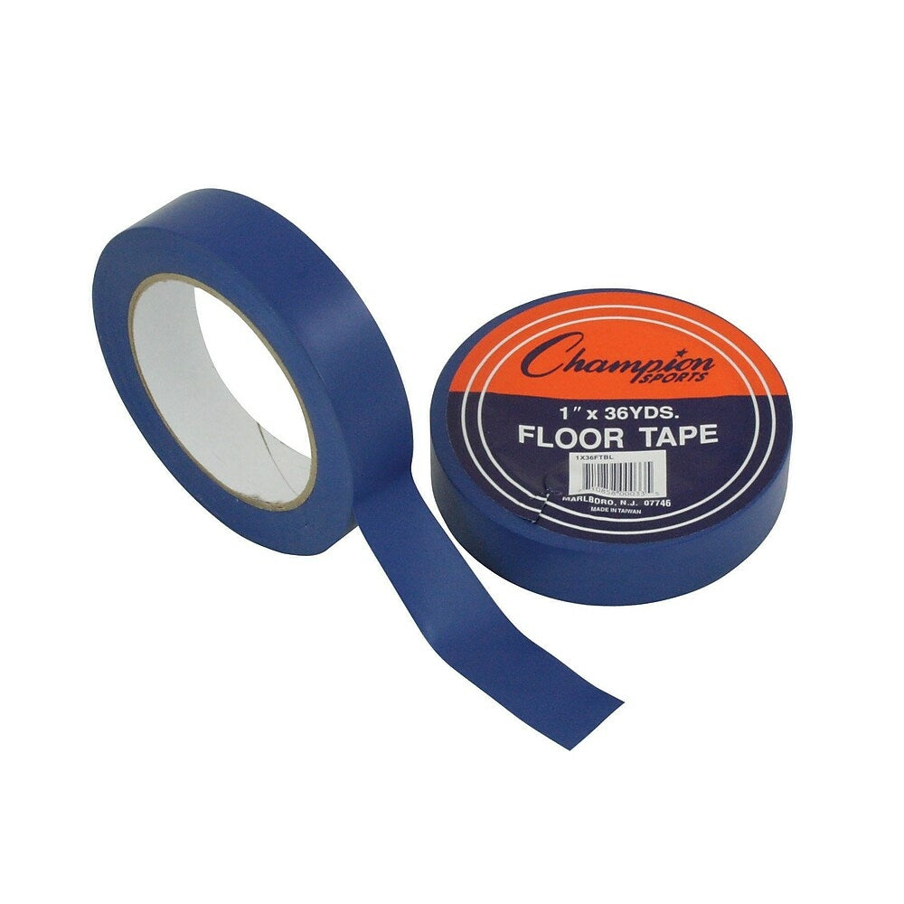 Image of Champion Sports Floor Tape, 1" x 108', Blue, 6 Pack