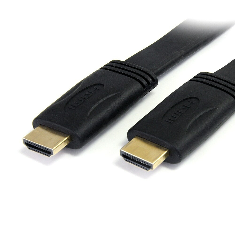 Image of StarTech Flat High Speed HDMI Cable with Ethernet, Ultra HD 4k x 2k HDMI Cable, HDMI to HDMI M/M, 10 Ft., Black