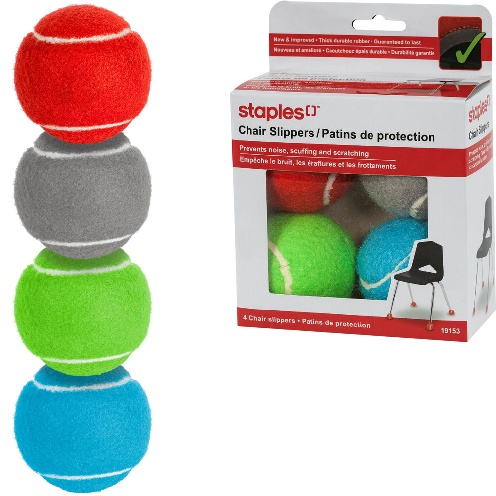 Image of Staples Chair Slipper - Assorted Colours - 4 Pack