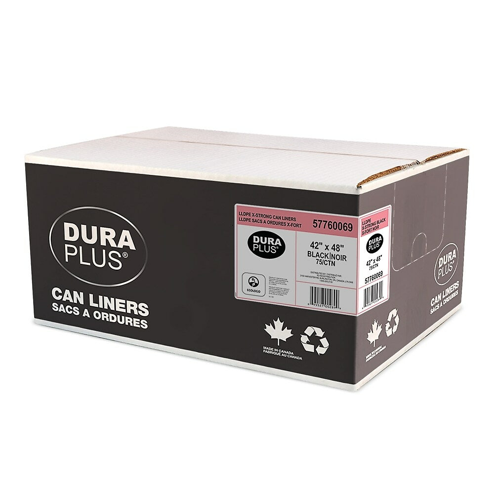 Image of Dura Plus Garbage Bags, Extra Strong, Black, 42" x 48", 75 Pack (SS4248 x)