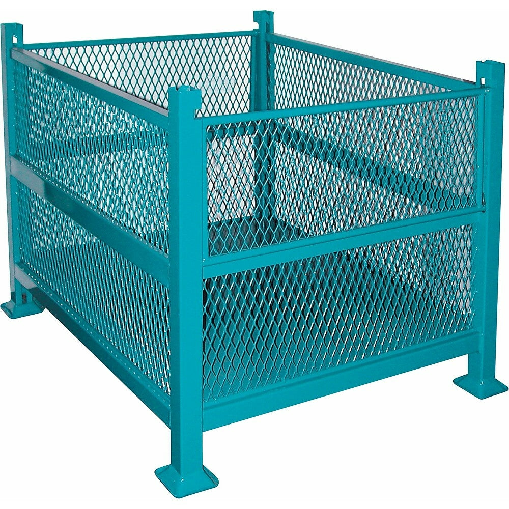 Image of M & P Tool Products, Open Mesh Containers, 2 Drop Gates, 3000 Lbs. Capacity, 34.5" W x 40.5" D x 32.25" H