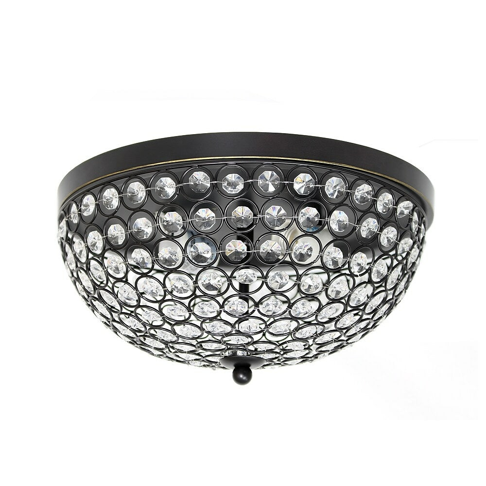 Image of Elegant Designs Crystal Flush Mount Ceiling Light, Restoration Bronze (FM1000-RBZ)