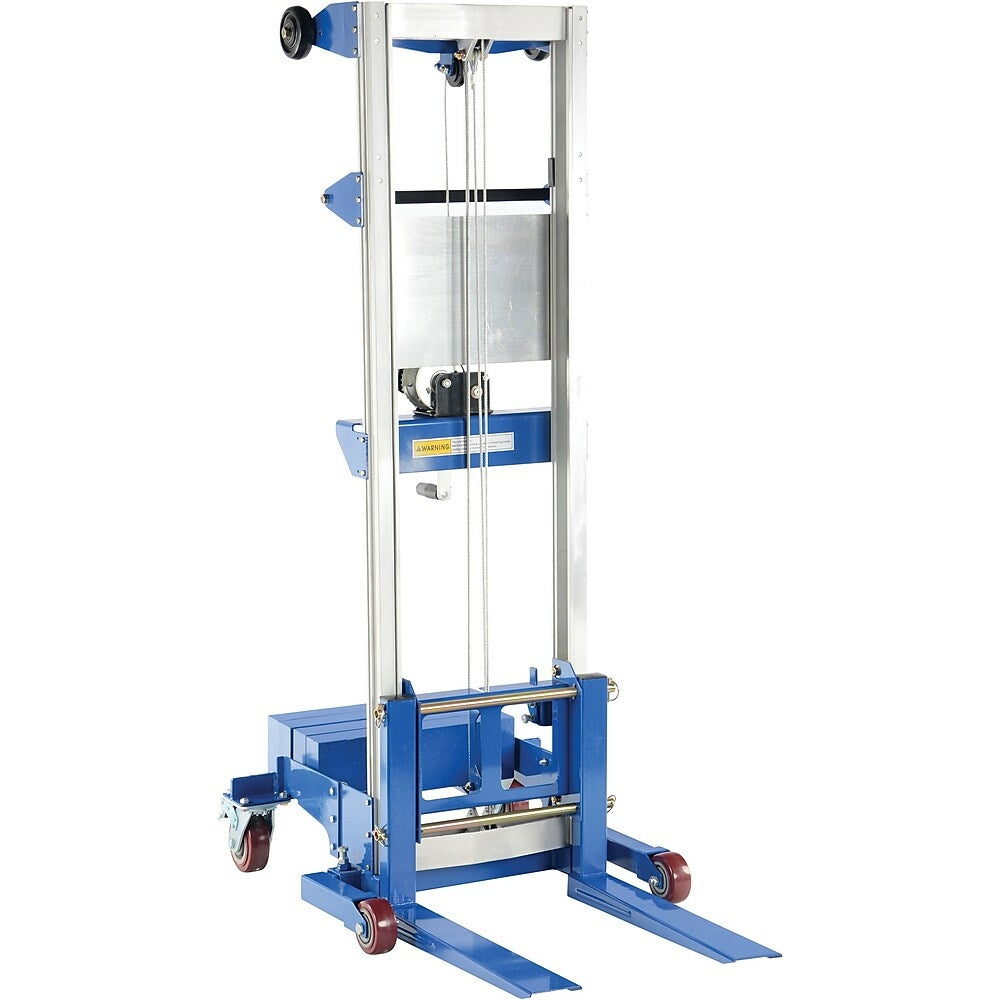Image of Vestil Winch-Operated Fork Lift Stacker, Counterbalance Design, 120" Raised Height (A-LIFT-CB-HP)