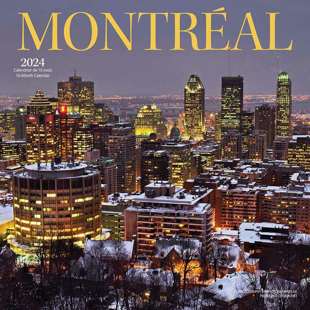 Image of Wyman Publishing 2024 Montreal Monthly Square Wall Calendar - 12" x 12" - Assorted - Bilingual