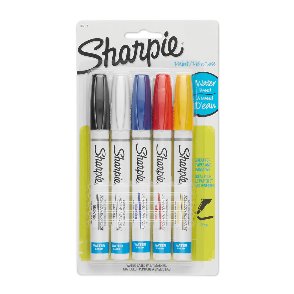 Image of Sharpie Water-Based Poster Paint Marker - Assorted Colours - 5 Pack