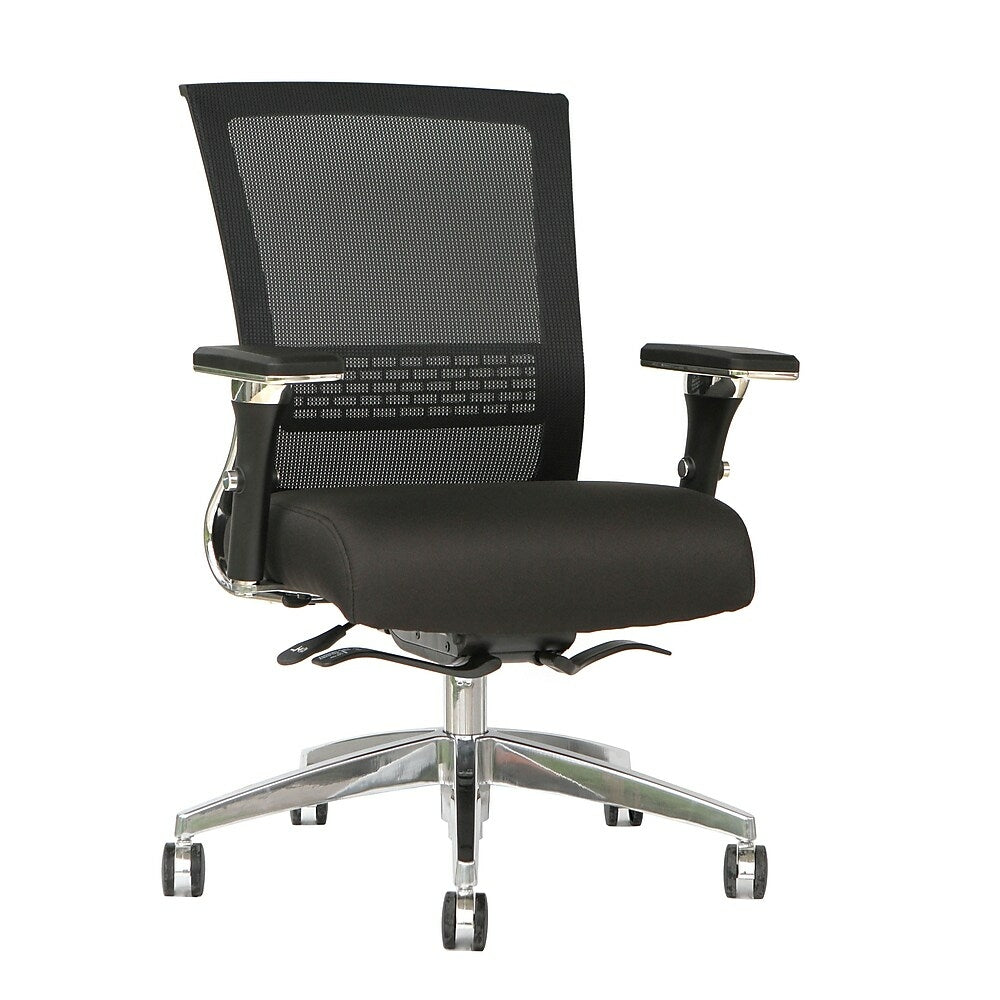 Image of TygerClaw Mesh Mid Back, Fabric Seat Chair (TYFC2323), Black
