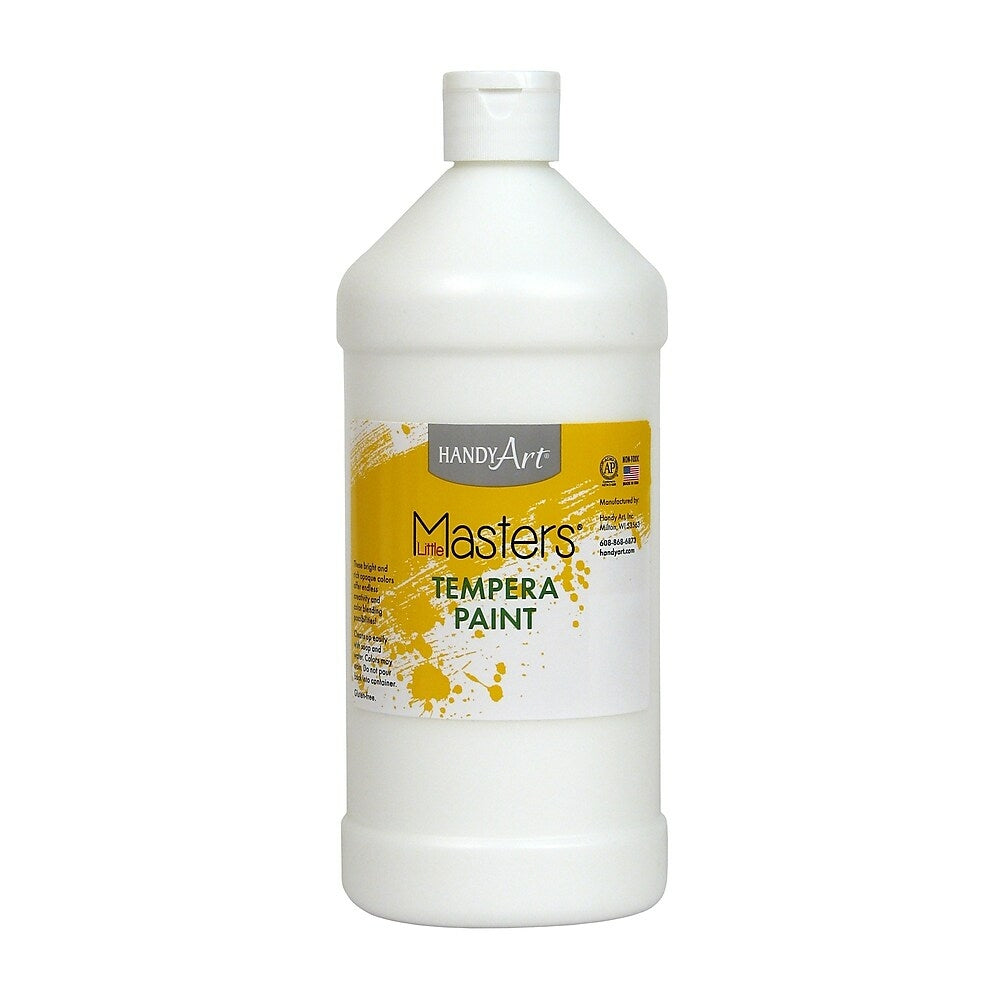 Image of Little Masters Non-toxic 32 oz. Tempera Paint, White, 6 Pack