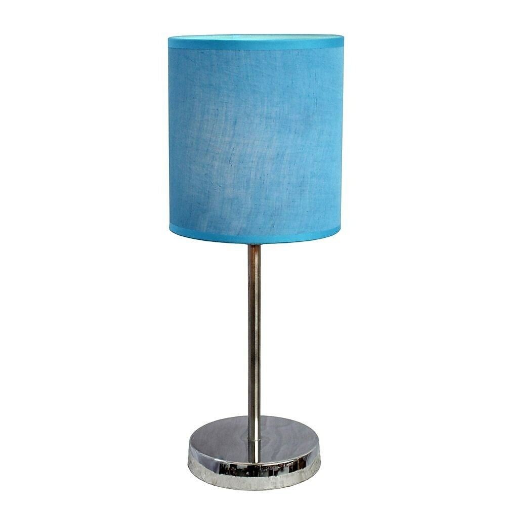 Image of All the Rages Simple Designs LT2007-BLU Chrome Table Lamp Shade, Blue