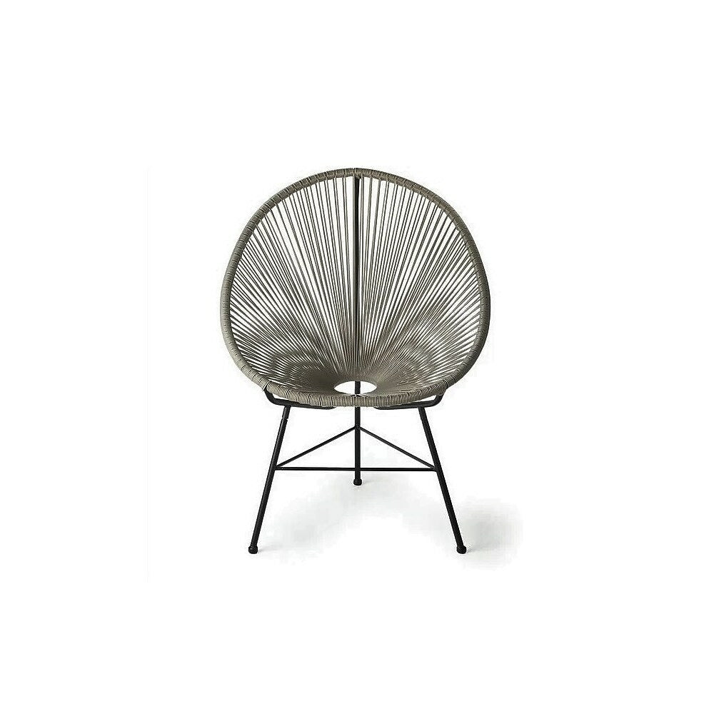 Image of Plata Import Acapulco Chair, Grey (WR-1350-GREY), Yellow
