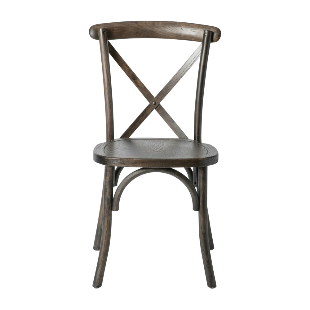 Image of Flash Furniture HERCULES Series Stackable Early American Wood Cross Back Chair, Brown