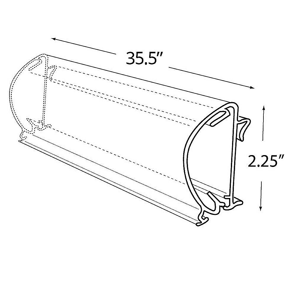 Image of Azar Displays 2.25" x 35.5" Plastic Bullnose Flip-Up C-Channel (600039)