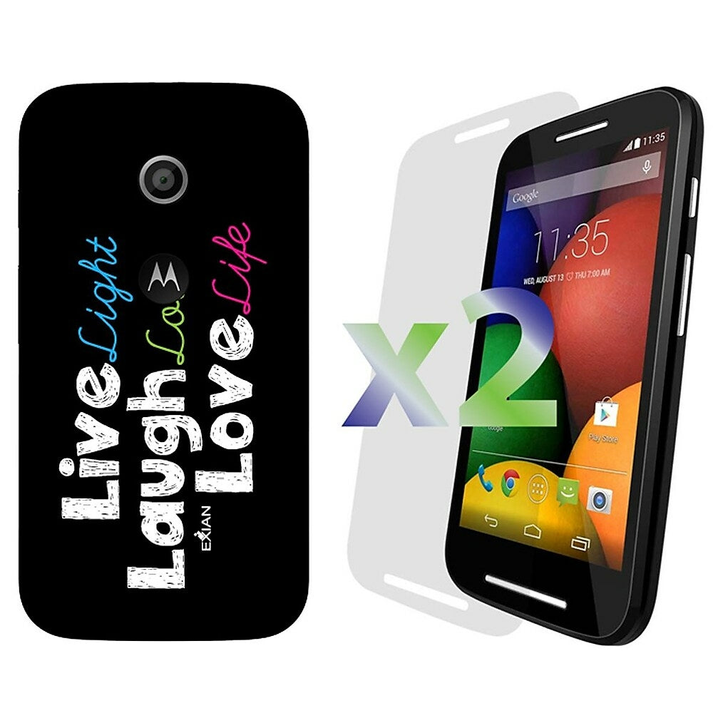 Image of Exian Case for Moto E - Live Laugh Love, Black