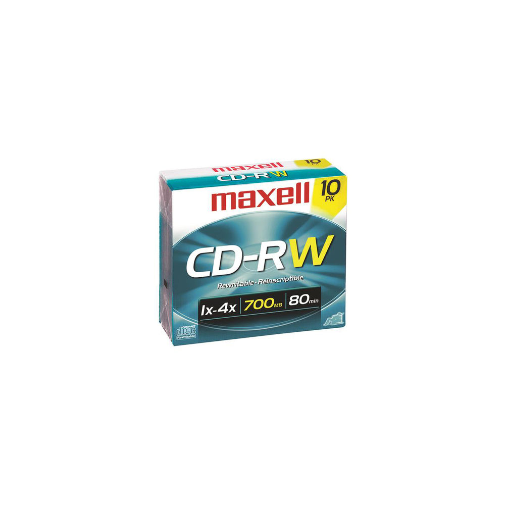Image of Maxell Rewritable Compact Disks - 700 MB - 10 Pack