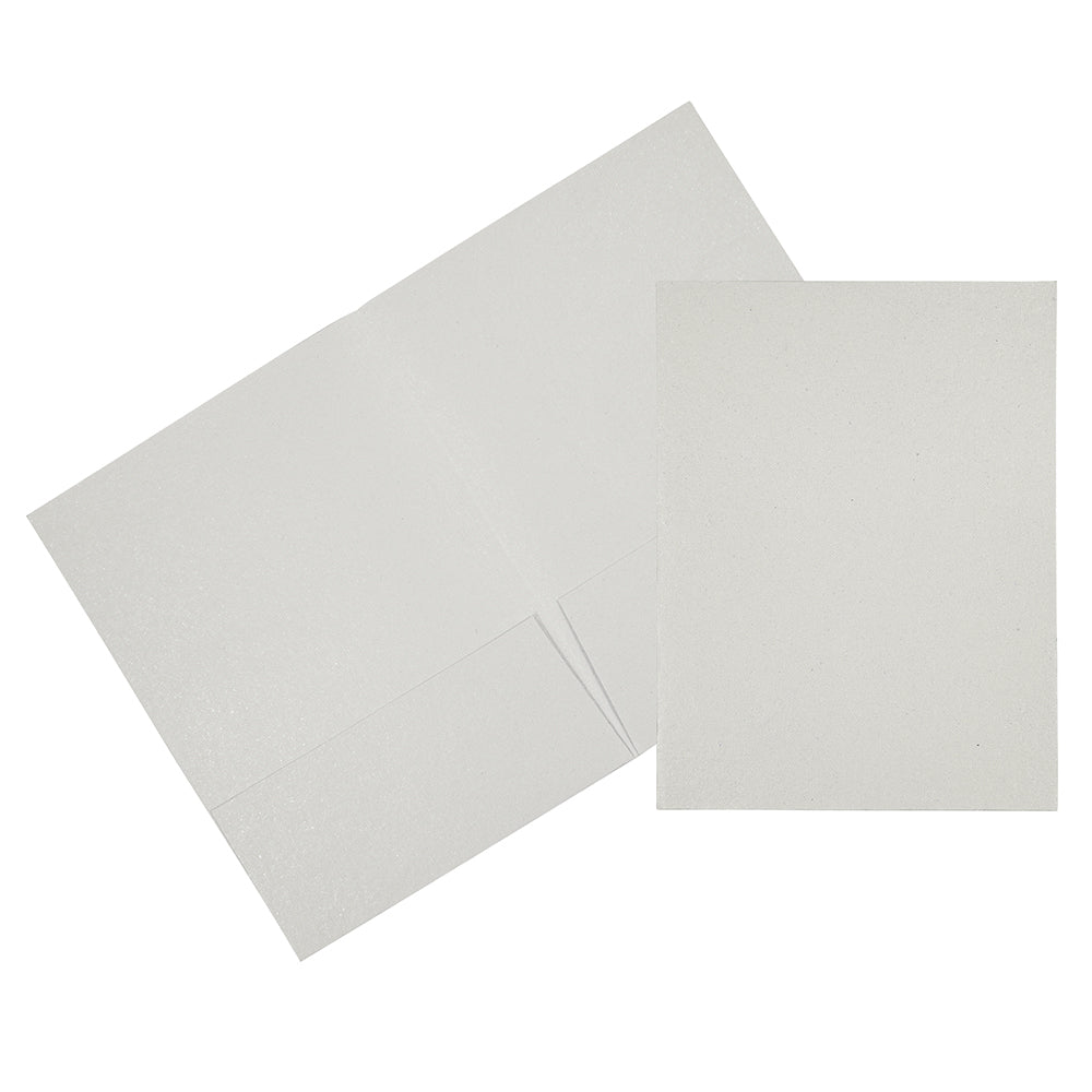 Image of JAM Paper Handmade Recycled Folders, Metallic White, 100 Pack (05964502B)