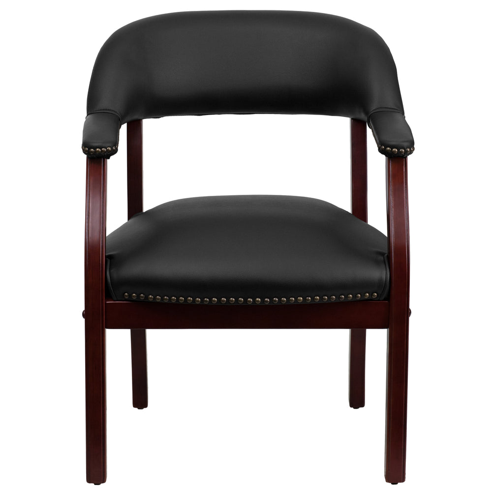 Image of Flash Furniture Black Vinyl Luxurious Conference Chair with Accent Nail Trim