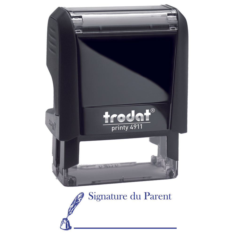 Image of Trodat Printy "Signature du Parent" Self-Inking Stock Stamp - French - Blue Ink