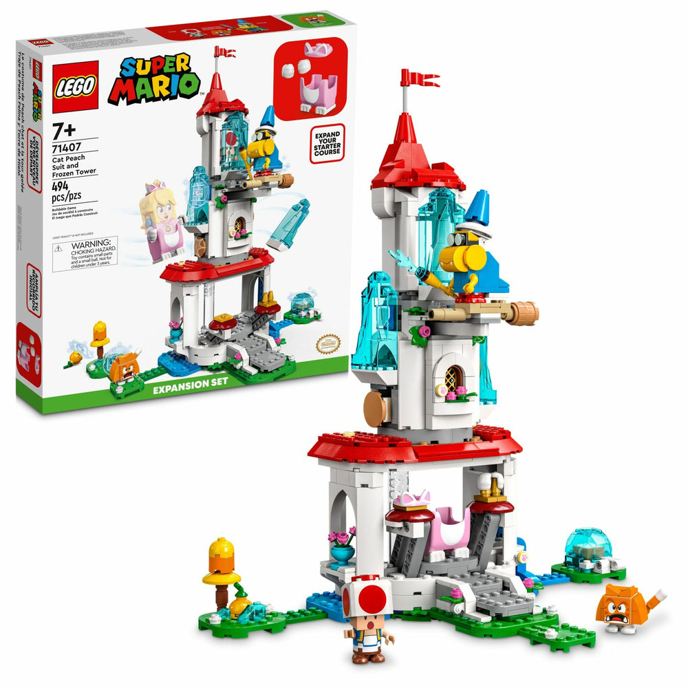 Image of LEGO Super Mario Cat Peach Suit and Frozen Tower Expansion Set - 494 Pieces