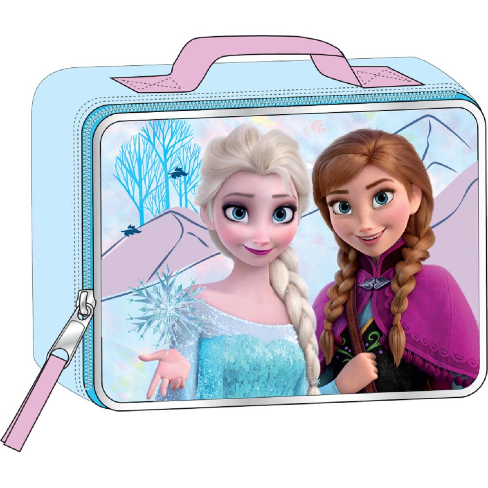 Image of Bioworld Disney Frozen Anna & Elsa Lunch Bag - Aqua, Multicolour