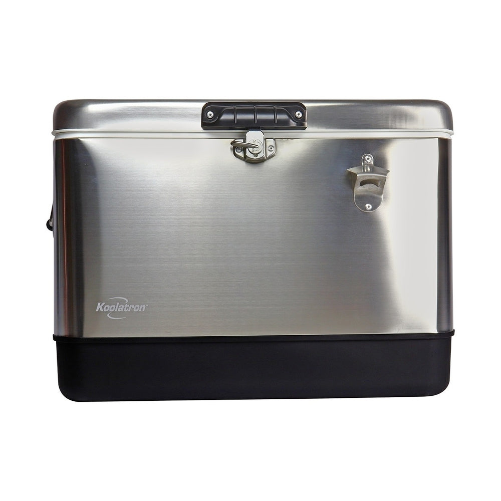 Image of Koolatron Stainless Steel Ice Chest Cooler with Bottle Opener - 51 L