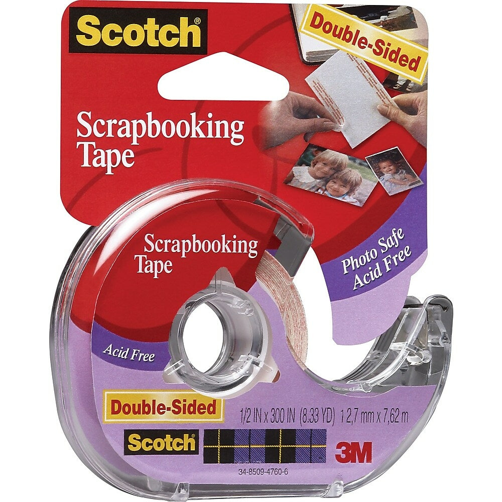 Image of Scotch Double - sided Scrapbooking Tape, 1/2" X 300"