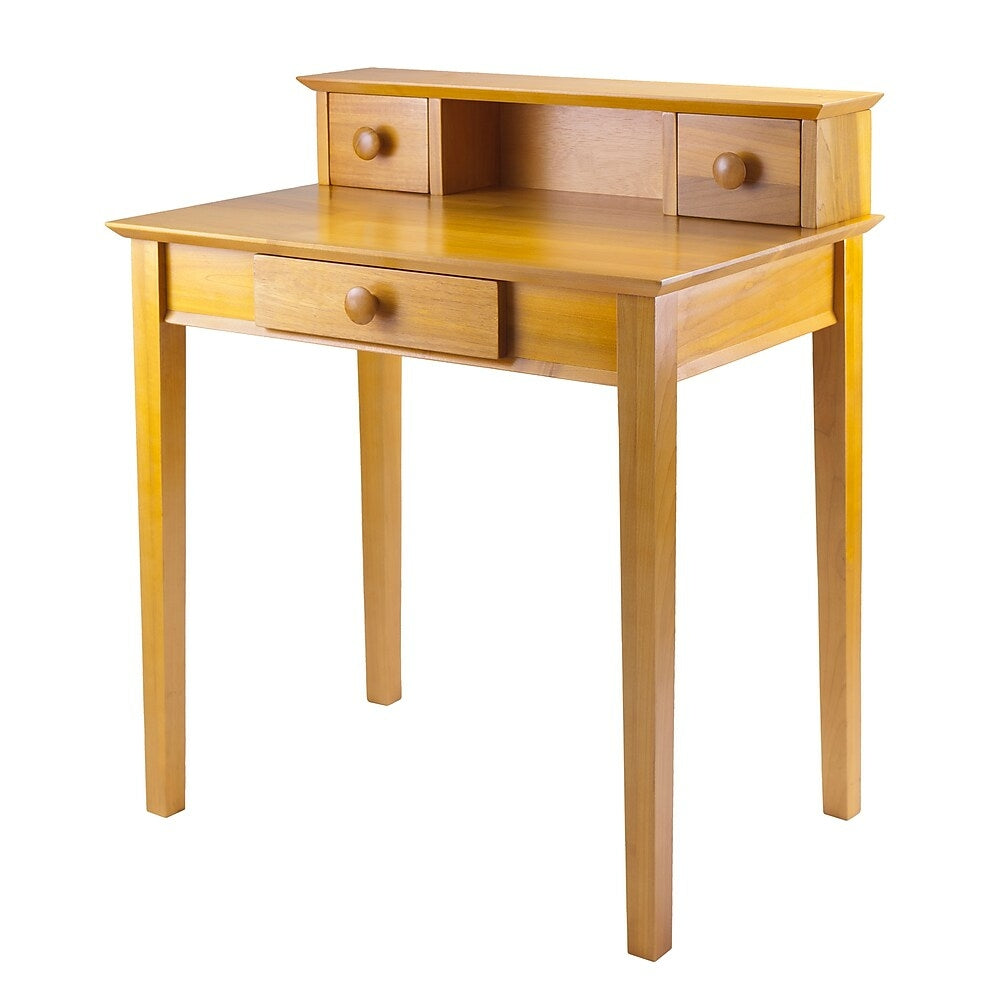 Image of Winsome Studio Writing Desk with Hutch, Honey, Brown