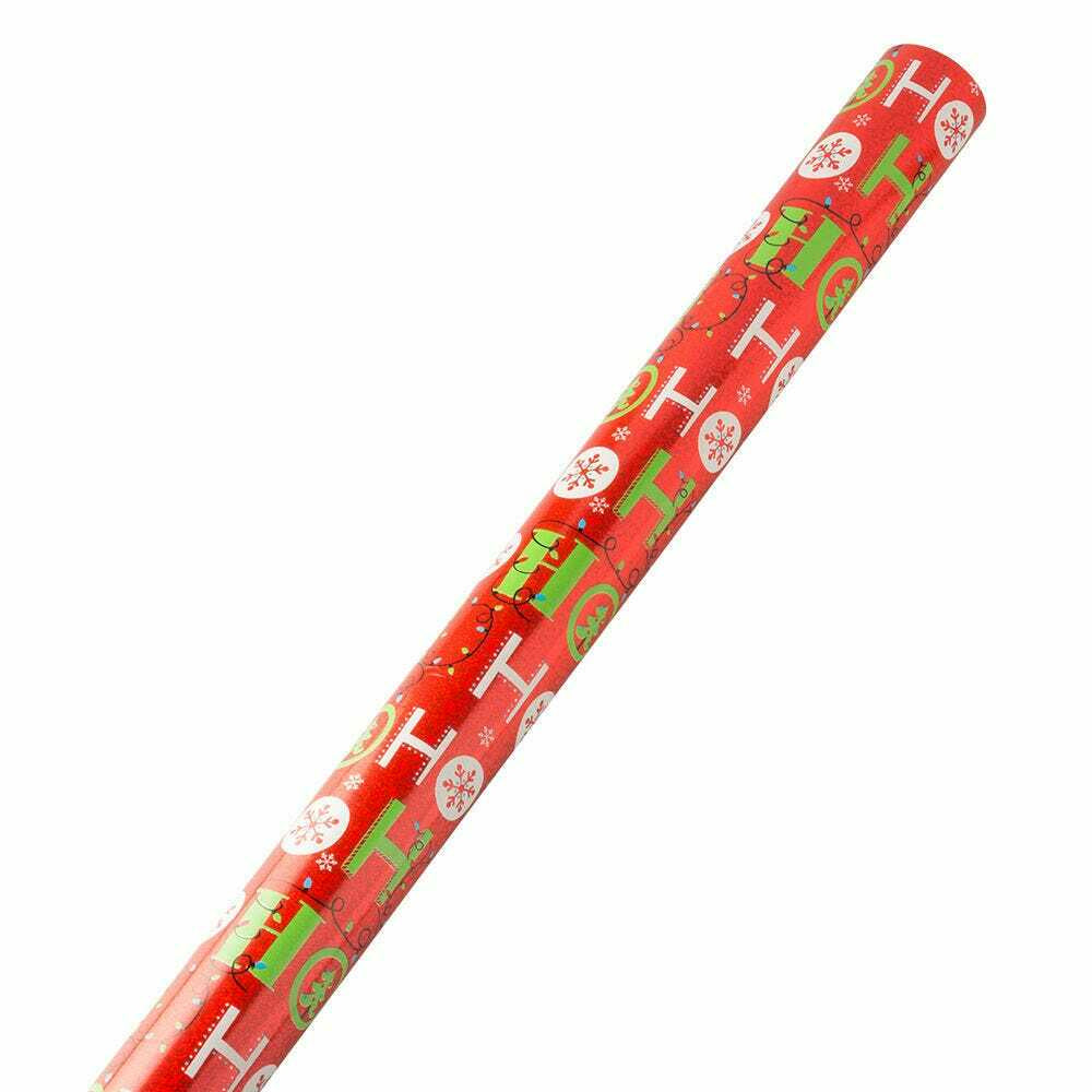 Image of JAM Paper Wide Gift Wrap - Christmas Wrapping Paper - 40 Sq Ft - Ho-Ho-Holographic