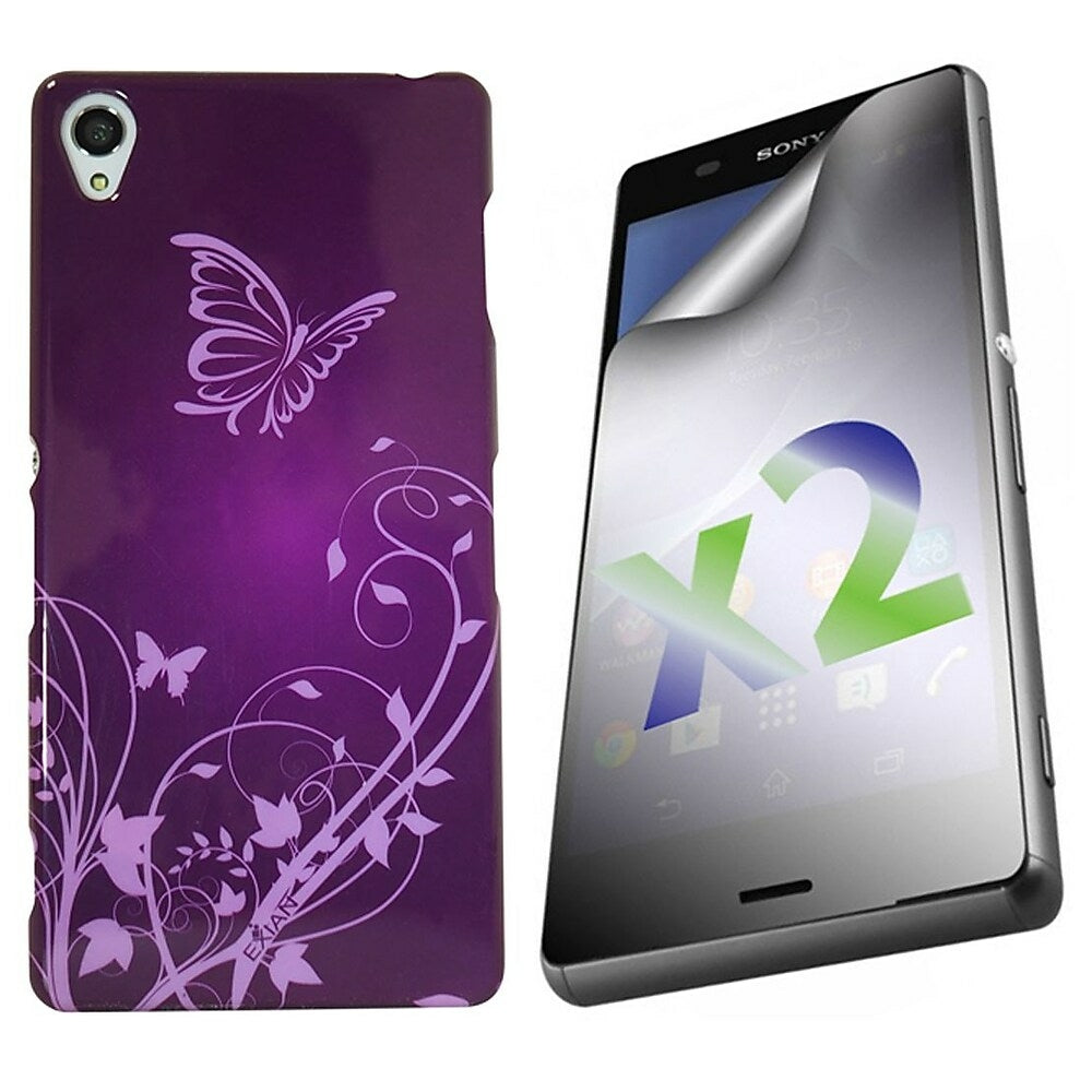 Image of Exian Butterflies and Flowers Case for Sony Xperia Z3 - Purple