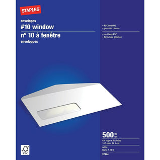 Boite de 1000 enveloppes TIP blanches 90x182 80 g/m² fenêtre 22x88 gommées  