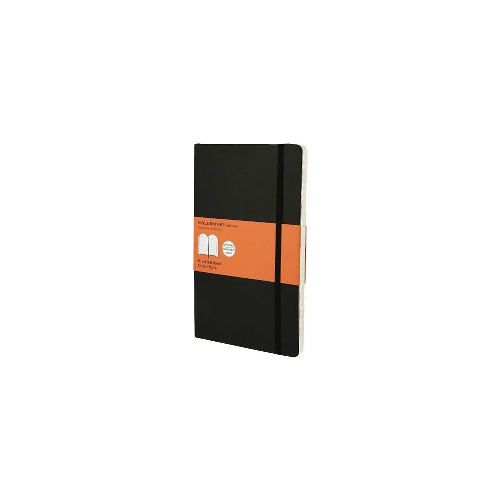 Image of Moleskine Classic Black Soft Cover Large Ruled Notebook, 5" x 8-1/4"