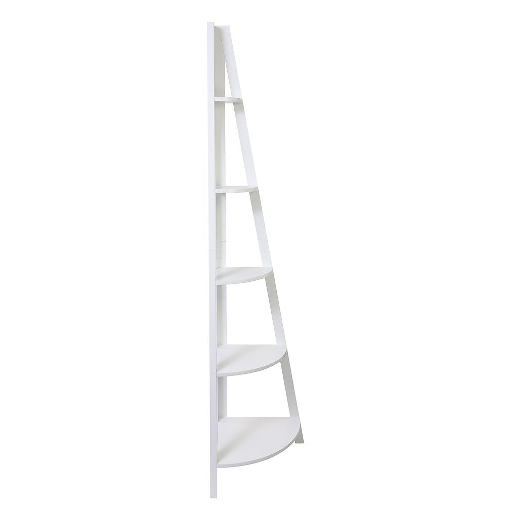 Image of kieragrace Providence Bailey Corner Shelf - White, 5-Tiered, Matte Finish