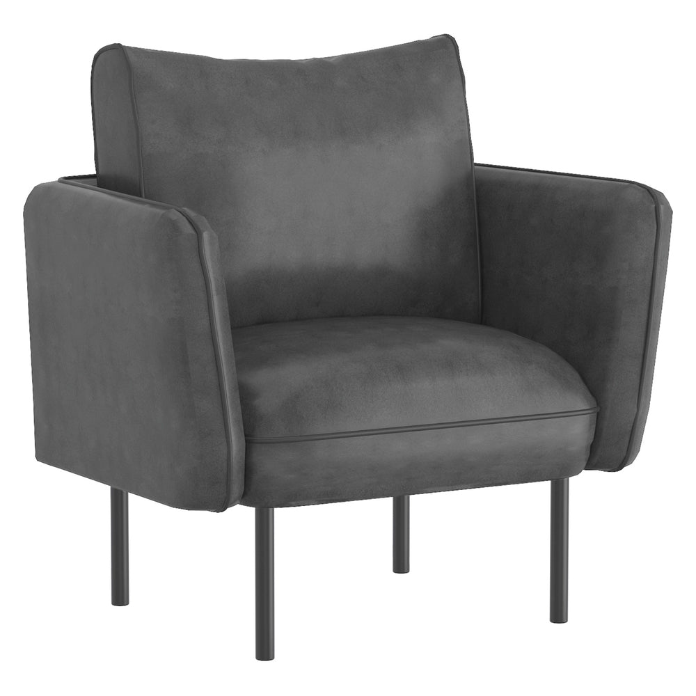 Image of nspire Modern Faux Leather 28.25" W Accent Chair - Grey