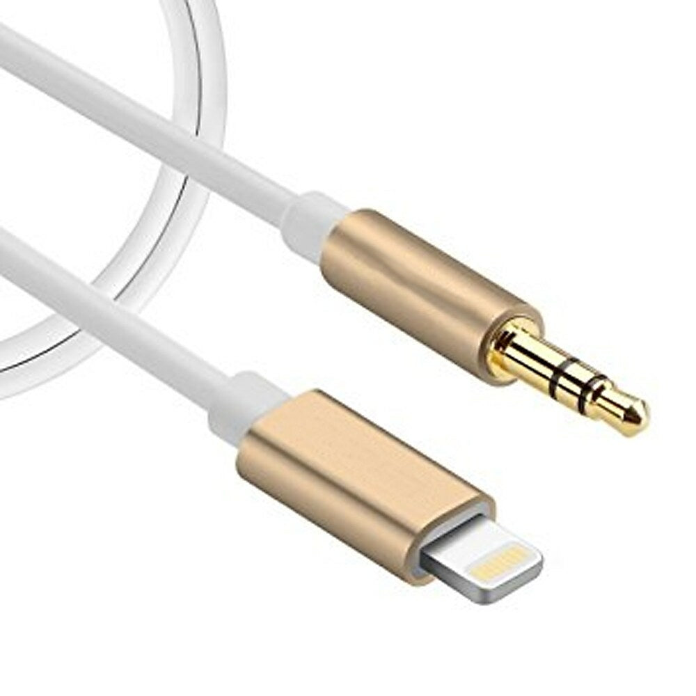 Image of Exian Lightning to Aux Cable 1M, Metallic Gold (CC-079-GOLD)